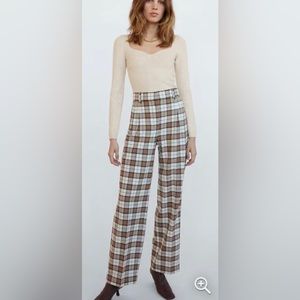 Wilfred Effortless Plaid-Relaxed High Rise Pants